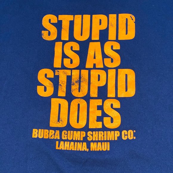 Baba Gump Stupid T-Shirt Men Large - Picture 2 of 3